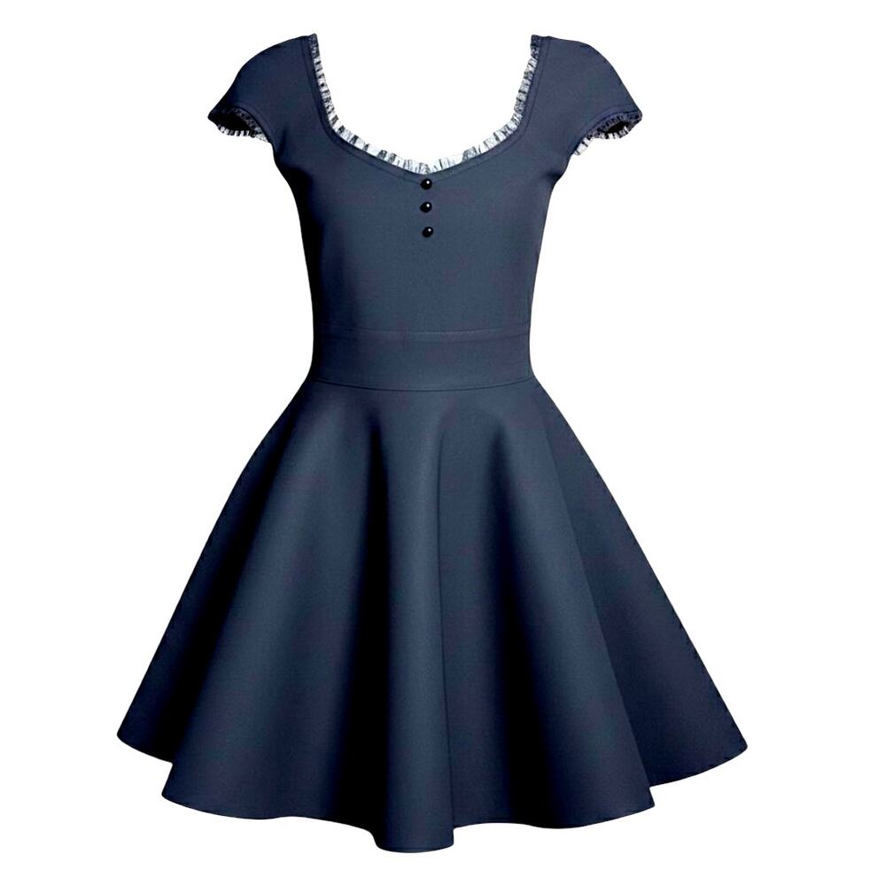 Killstar Aisling Black Vintage Party Skater Dress M NWT
